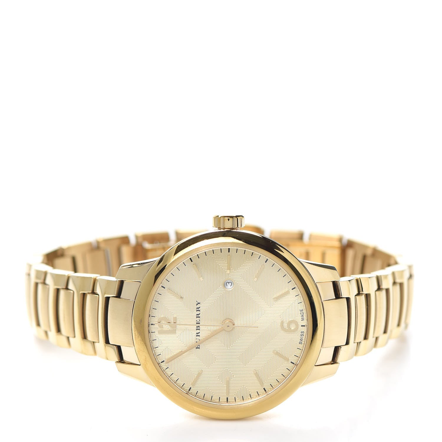 Burberry The Classic Gold Dial Gold Steel Strap Watch for Women - BU10109