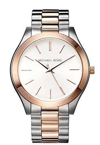 Michael Kors Runway White Dial Two Tone Steel Strap Watch for Women - MK3204A