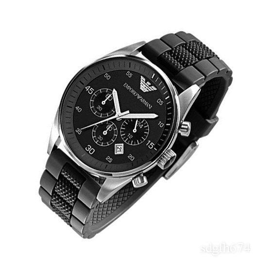 Emporio Armani Sportivo Black Dial Two Tone Ceramic Bracelet Watch For Men - AR5866