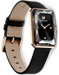 Swarovski Uptown Black Dial Black Leather Strap Watch for Women - 5547710