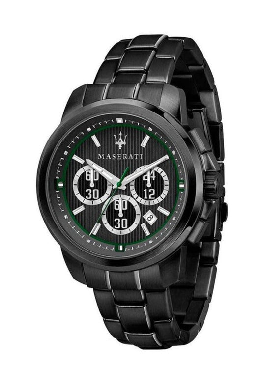 Maserati Royale Black Dial Black Stainless Steel Watch For Men - R8873637004