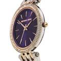 Michael Kors Darci Purple Dial Two Tone Steel Strap Watch for Women - MK3353