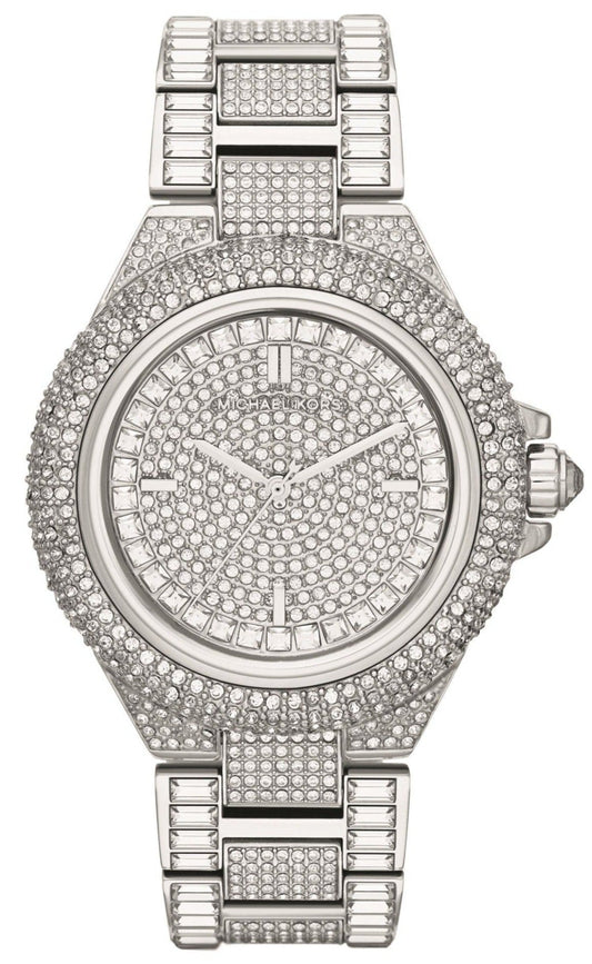 Michael Kors Camille Crystal Pave Dial Silver Steel Strap Watch for Women - MK5869