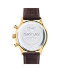 Movado Heritage Chronograph White Black Leather Strap Watch for Men - 3650007