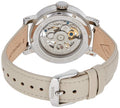 Fossil Boyfriend Automatic Skeleton Silver Dial White Leather Strap Watch for Women - ME3069