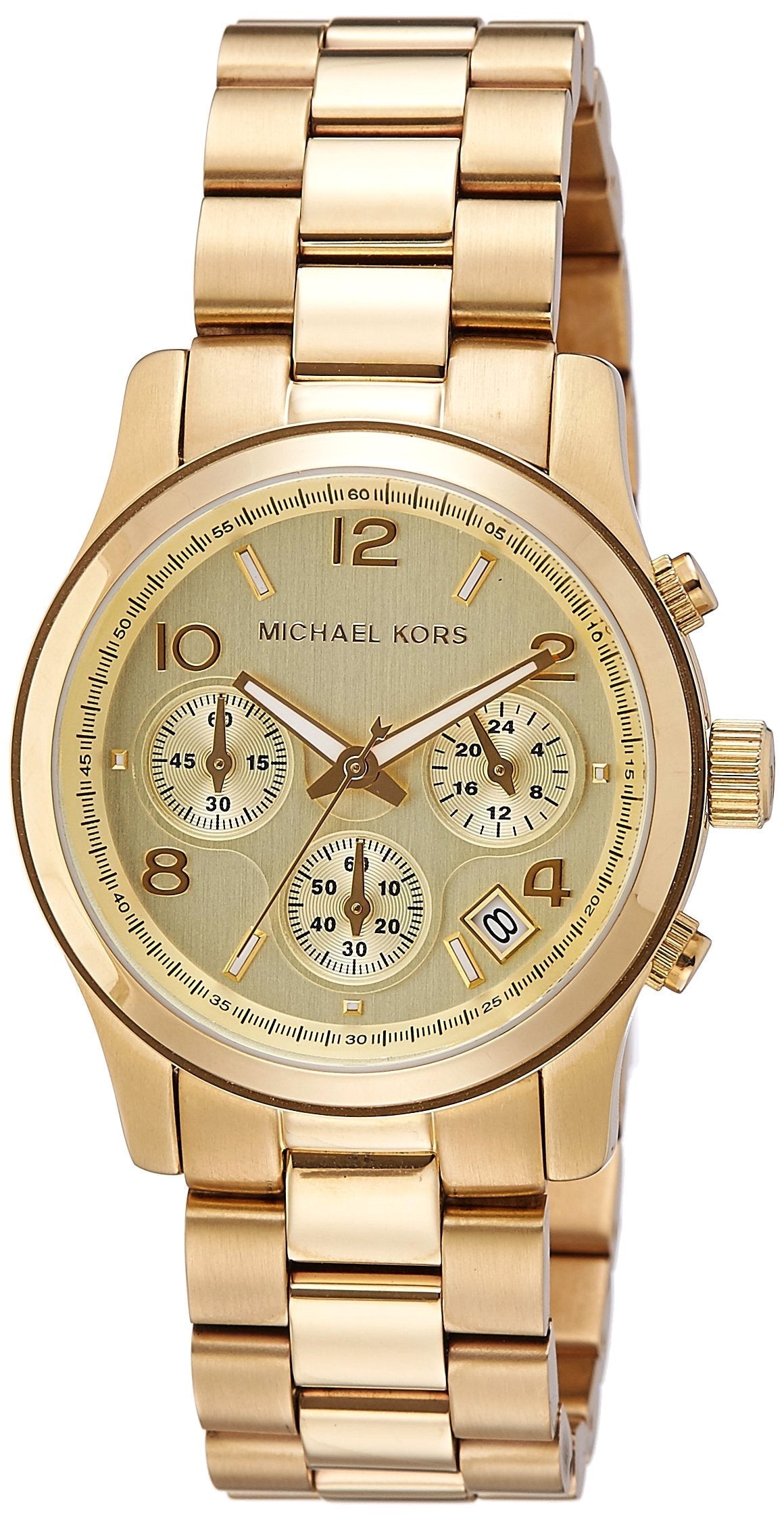 Michael Kors Runway Gold Dial Gold Steel Strap Watch for Women - MK5055