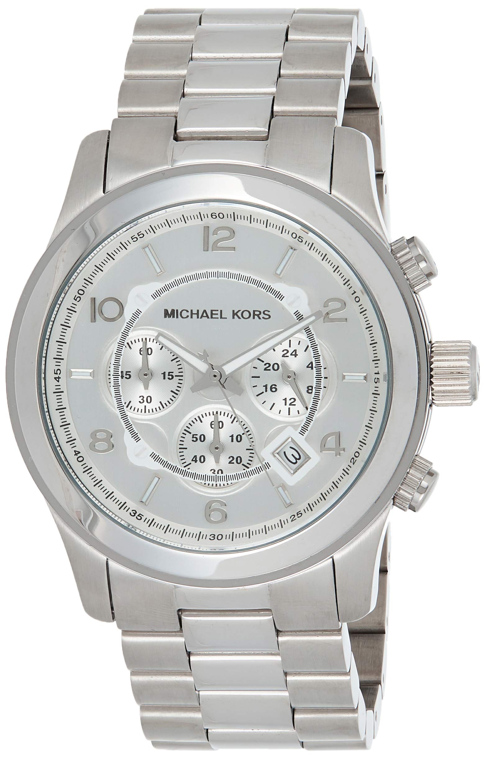 Michael Kors Runway Silver Dial Silver Steel Strap Watch for Men- MK8086