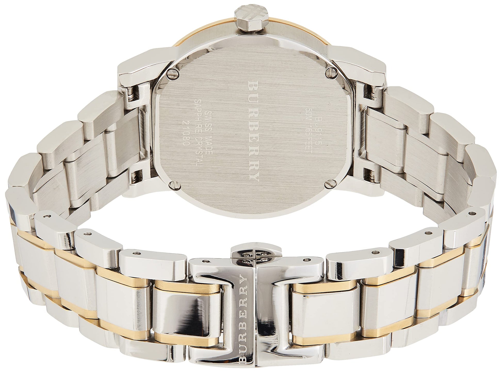 Burberry The City White Dial Two Tone Steel Strap Watch for Women - BU9115