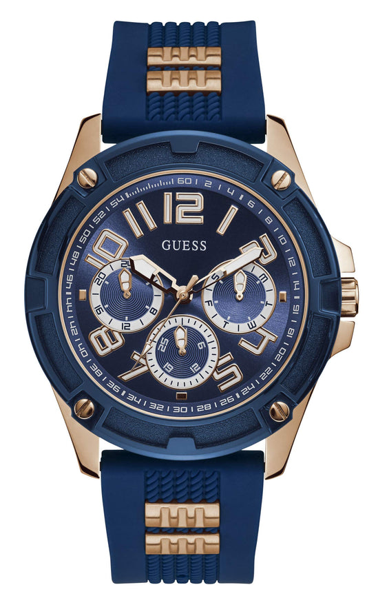 Guess Delta Blue Dial Blue Silicone Strap Watch for Men - GW0051G3