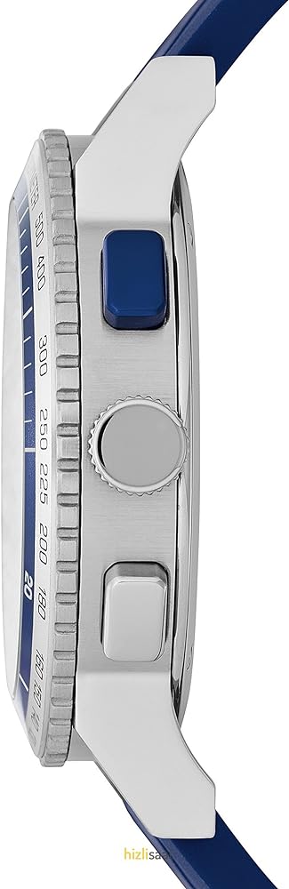 Burberry City Sport Chronograph White Dial Blue Rubber Strap Watch For Men - BU9808
