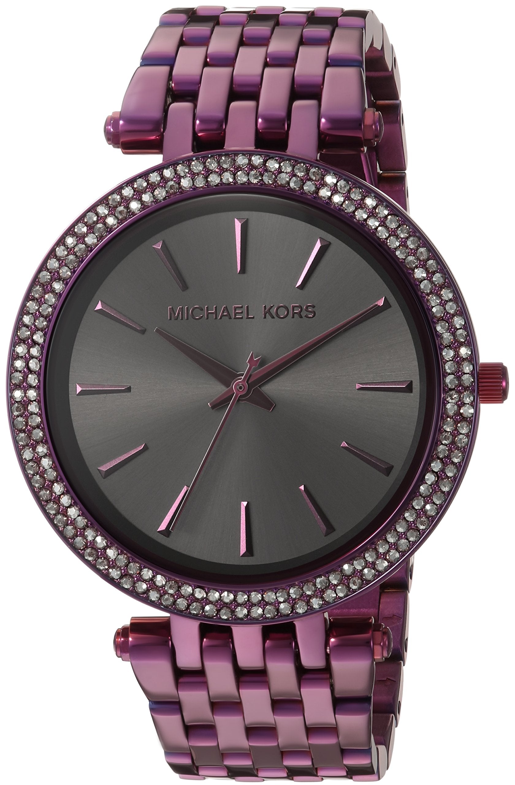 Michael Kors Darci Black Dial Purple Steel Strap Watch for Women - MK3554