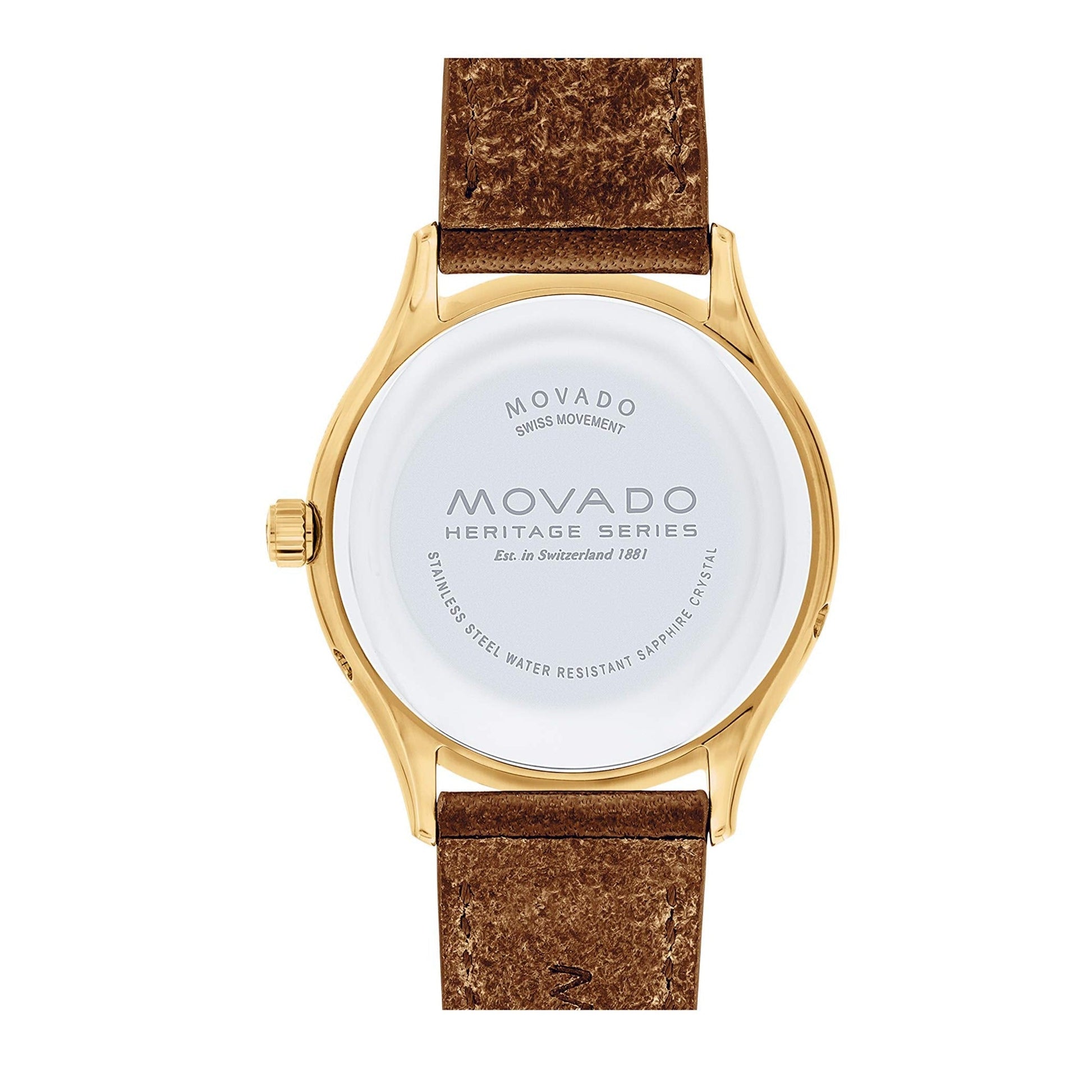 Movado Heritage Celestograf Navy Blue Dial Brown Leather Strap Watch For Women - 3650010