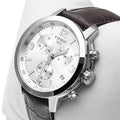 Tissot PRC 200 Chronograph Silver Dial Brown Leather Strap Watch For Men - T055.417.16.037.00