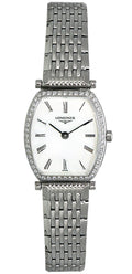 Longines La Grande Classique de Longines Tonneau Diamond White Dial Silver Mesh Bracelet Watch for Women - L4.288.0.11.6