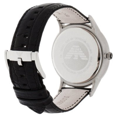 Emporio Armani Renato Black Dial Leather Strap Watch For Men - AR2411