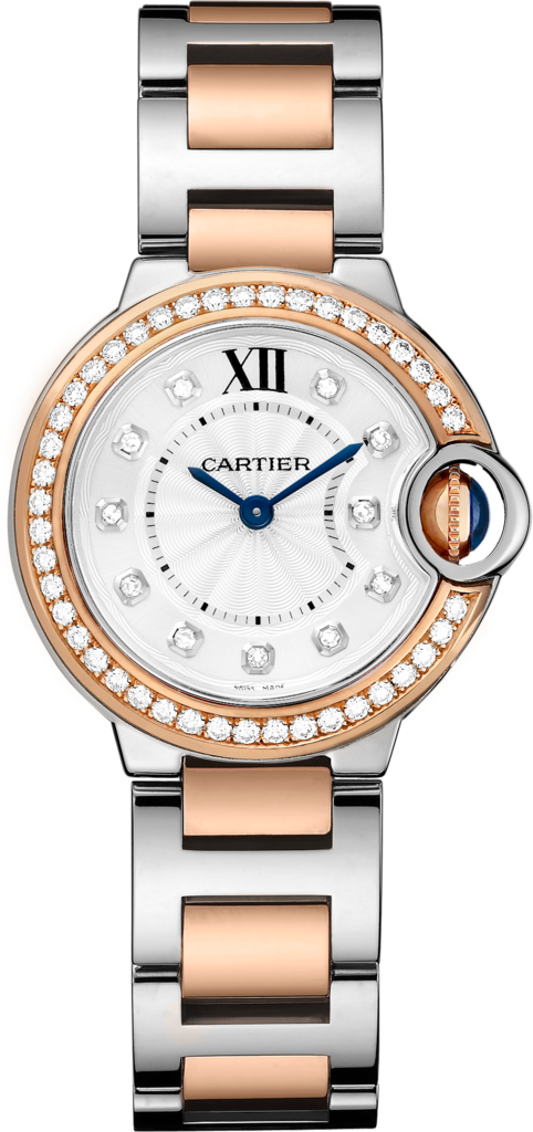 Cartier Ballon Bleu De Cartier Diamonds Mother of Pearl Dial Two Tone Steel Strap Watch for Women - W3BB0025