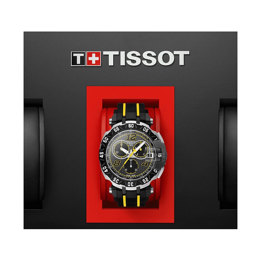 Tissot T Race Thomas Luthi Chronograph Grey Dial Black Rubber Strap Watch For Men - T092.417.27.067.00