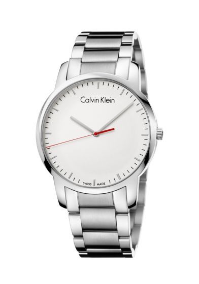 Calvin Klein City Quartz White Dial Silver Steel Strap Watch for Men - K2G2G1Z6