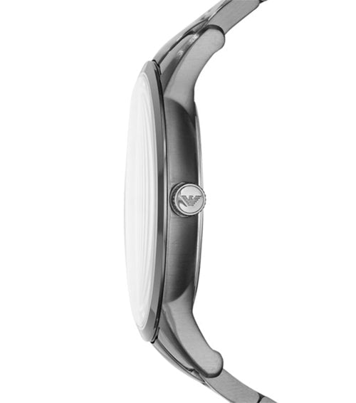 Emporio Armani Renato Quartz Beige Dial Grey Steel Strap Watch For Men - AR11183