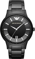 Emporio Armani Renato Quartz Black Dial Black Steel Strap Watch For Men - AR11079
