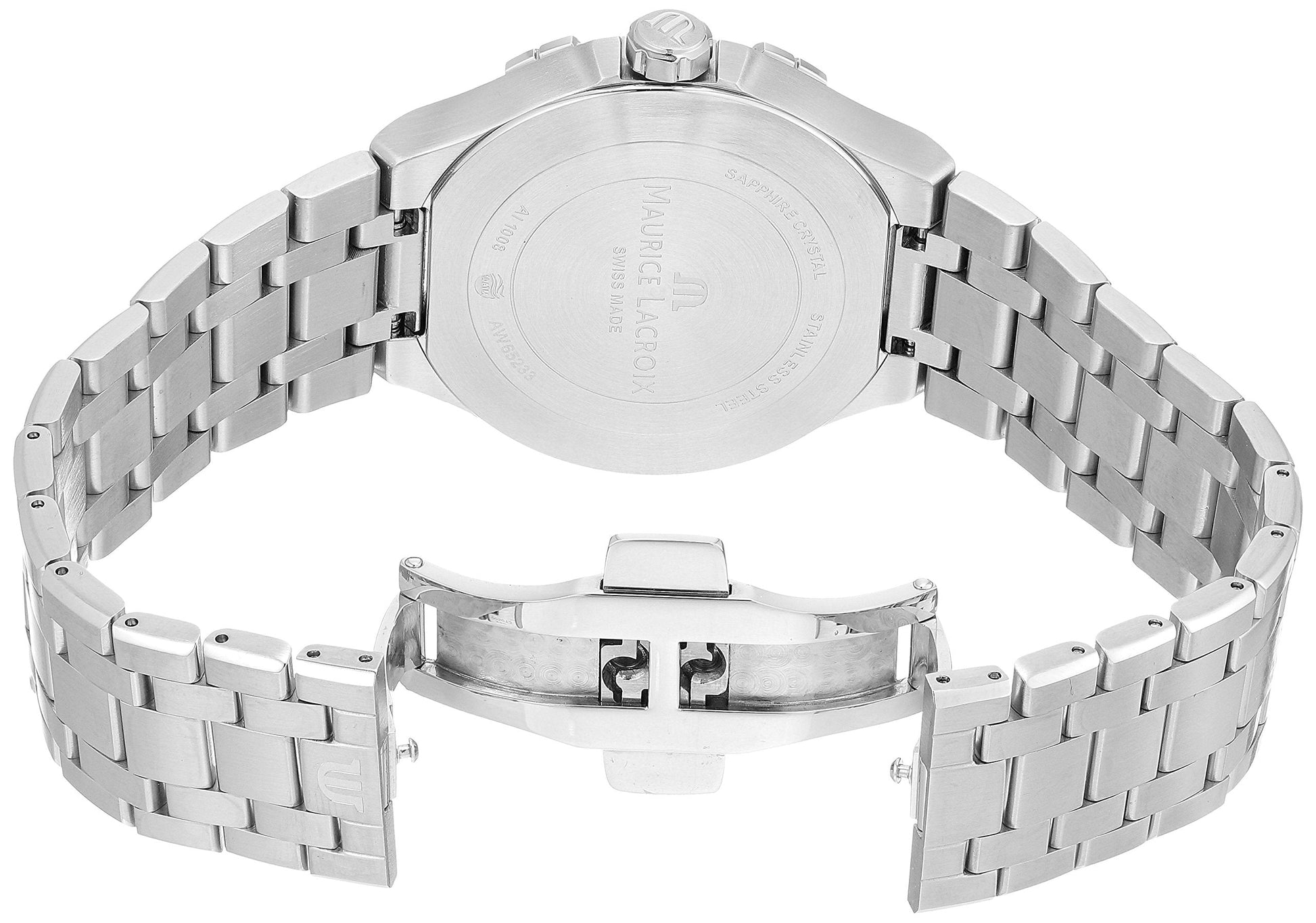 Maurice Lacroix Aikon Venturer Black Dial Silver Steel Strap Watch for Men - AI1008-SS002-331-1