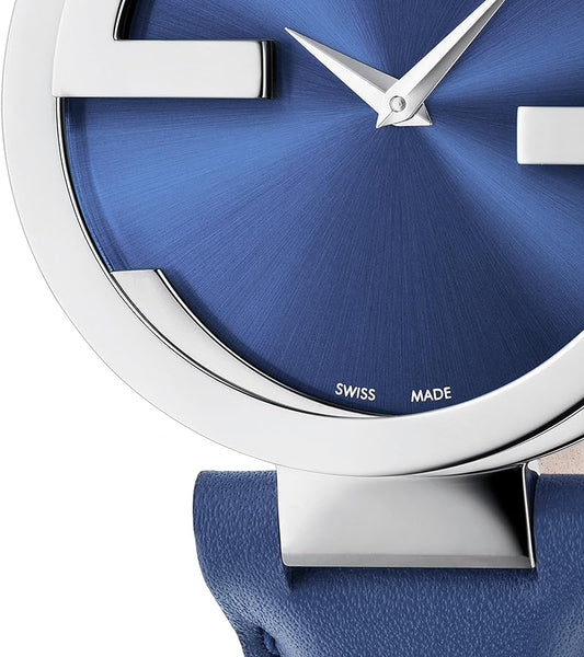 Gucci Interlocking G Blue Dial Blue Leather Strap Watch For Women - YA133322