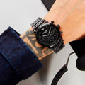 Emporio Armani Luigi Chronograph Black Dial Black Steel Strap Watch For Men - AR1507
