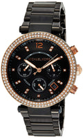Michael Kors Parker Diamonds Black Dial Black Steel Strap Watch for Women - MK5885