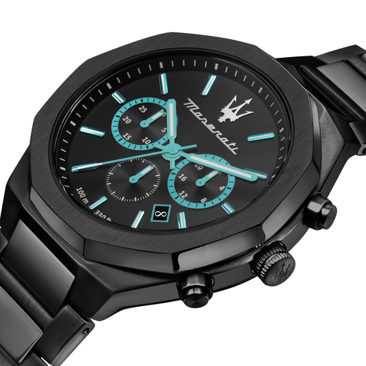 Maserati STILE Aqua Edition Black Dial Chronograph Watch For Men - R8873644001
