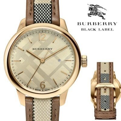 Burberry The Classic Gold Dial Brown Leather Strap Watch for Women - BU10114