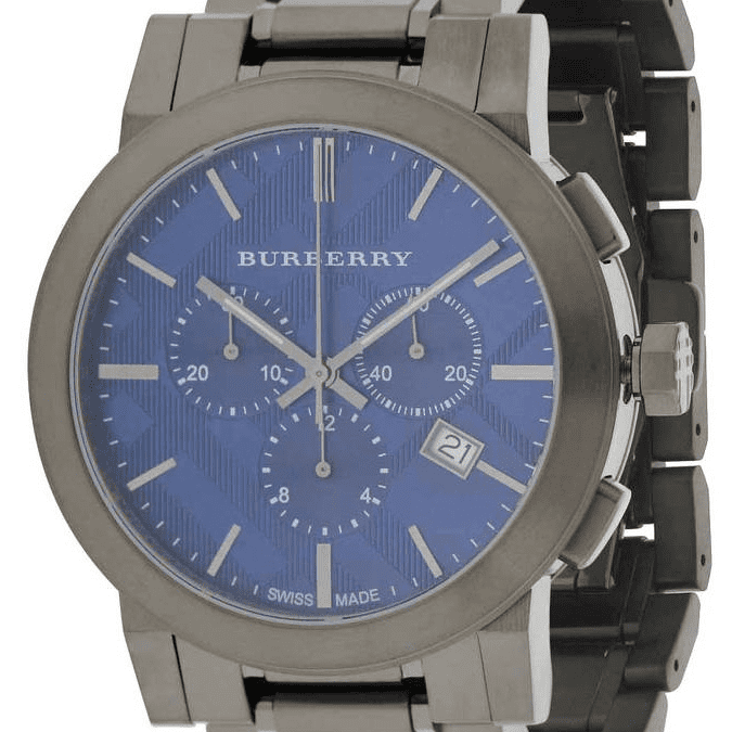 Burberry The City Blue Dial Black Steel Strap Watch for Men - BU9365