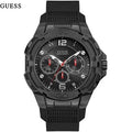 Guess Genesis Quartz Black Dial Black Silicone Strap Watch For Men - W1254G2