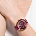 Swarovski Octea Lux Chrono Red Dial Red Leather Strap Watch for Women - 5547642