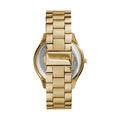 Michael Kors Slim Runway Gold Dial Gold Steel Strap Watch for Women - MK3179