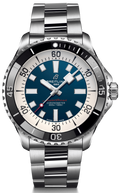 Breitling Superocean Automatic 44mm Blue Dial Silver Steel Strap Watch for Men - A17376211C1A1