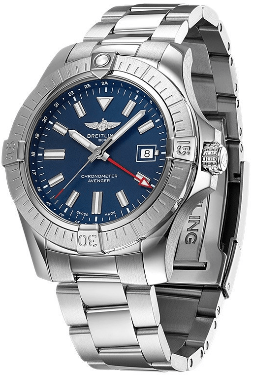Breitling Avenger Automatic 43mm Blue Dial Silver Steel Strap Watch for Men - A17318101C1A1
