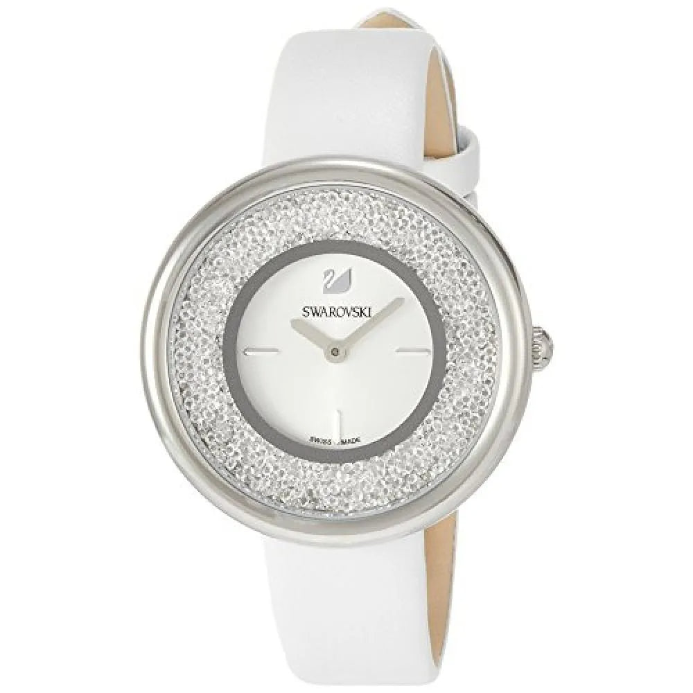 Swarovski Crystalline Pure White Dial White Leather Strap Watch for Women - 5275046