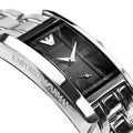 Emporio Armani Classic Black Dial Silver Steel Strap Watch For Women - AR0157