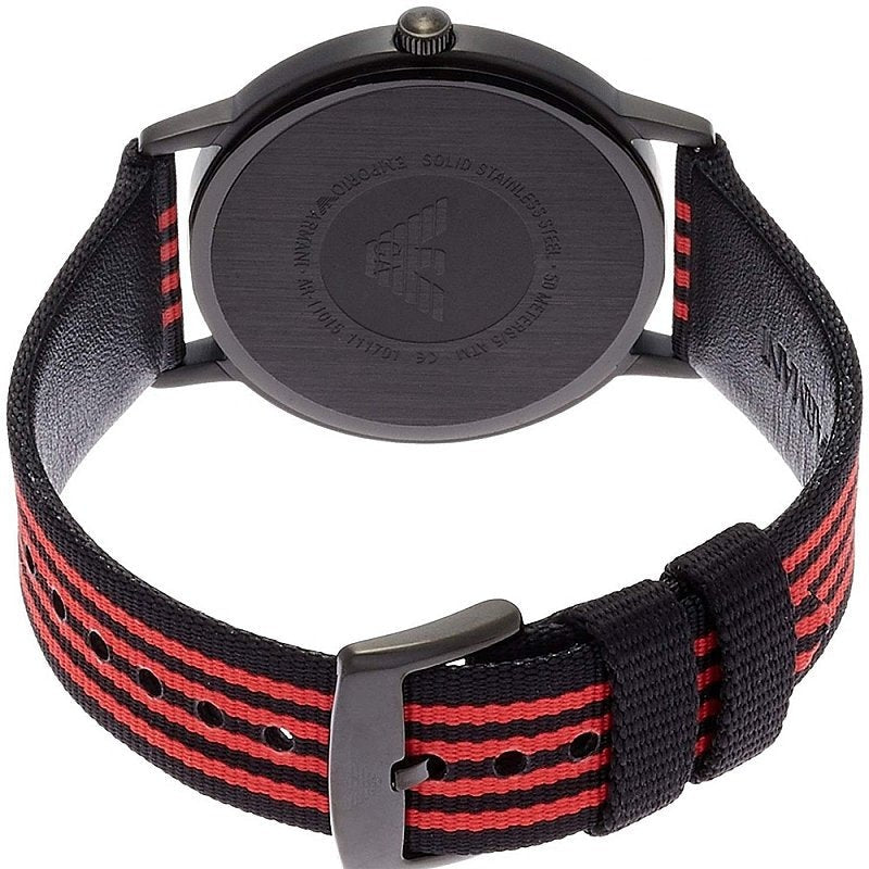 Emporio Armani Kappa Black Dial Two Tone NATO Strap Watch For Men - AR11015