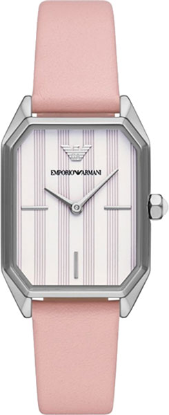 Emporio Armani Quartz White Dial Pink Leather Strap Watch For Women - AR11207