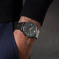 Emporio Armani Kappa Quartz Black Dial Two Tone Mesh Bracelet Watch For Men - AR11228