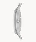 Emporio Armani Meccanico Silver Skeleton Dial Silver Steel Strap Watch For Men - AR1945