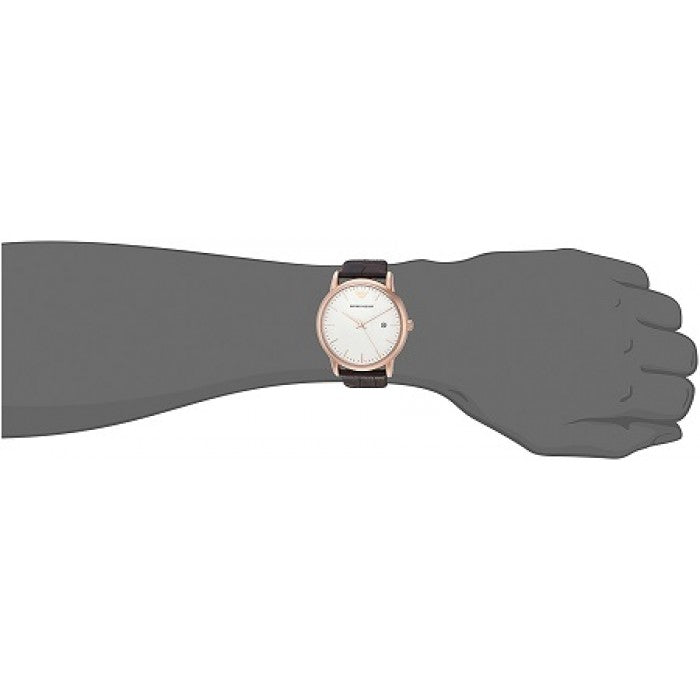 Emporio Armani Luigi White Dial Brown Leather Strap Watch For Men - AR2502