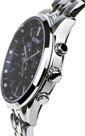 Citizen Eco-Drive Chronograph Black Dial Silver Stainless Steel Watch For Men - AT2140-55E