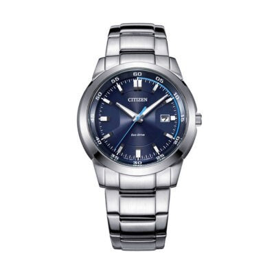 Citizen Eco Drive Blue Dial Silver Stainless Steel Watch For Men - BM7140-54L