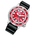 Citizen Eco Drive Promaster Marine Red Dial Black Rubber Strap Watch For Men - BN0159-15X