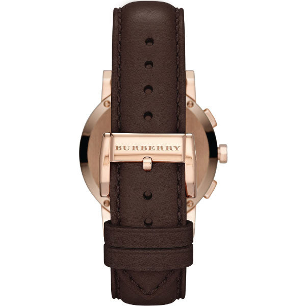 Burberry City Brown Dial Brown Leather Strap Unisex Watch - BU9755