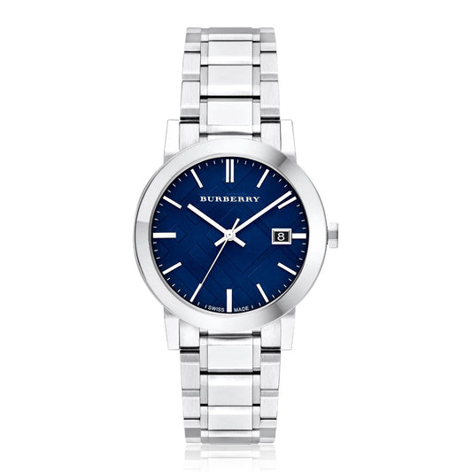 Burberry The City Blue Dial Silver Steel Strap Watch for Men - BU9031