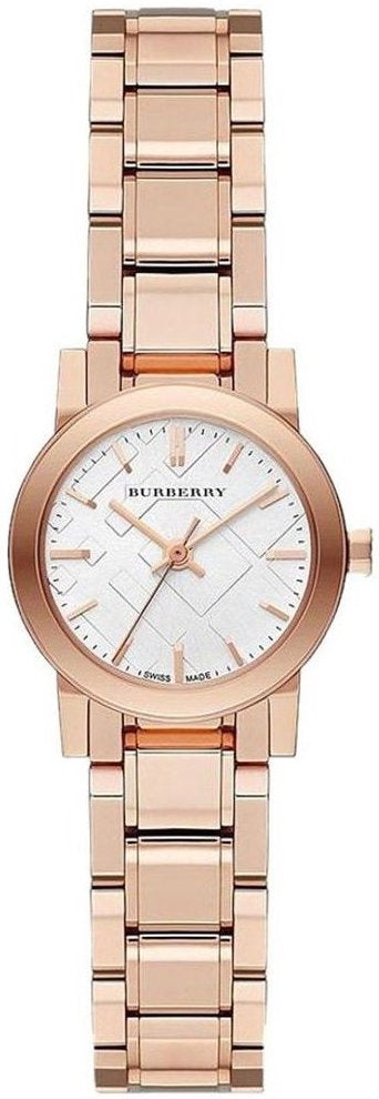 Burberry The City White Dial Rose Gold Steel Strap Watch for Women - BU9204