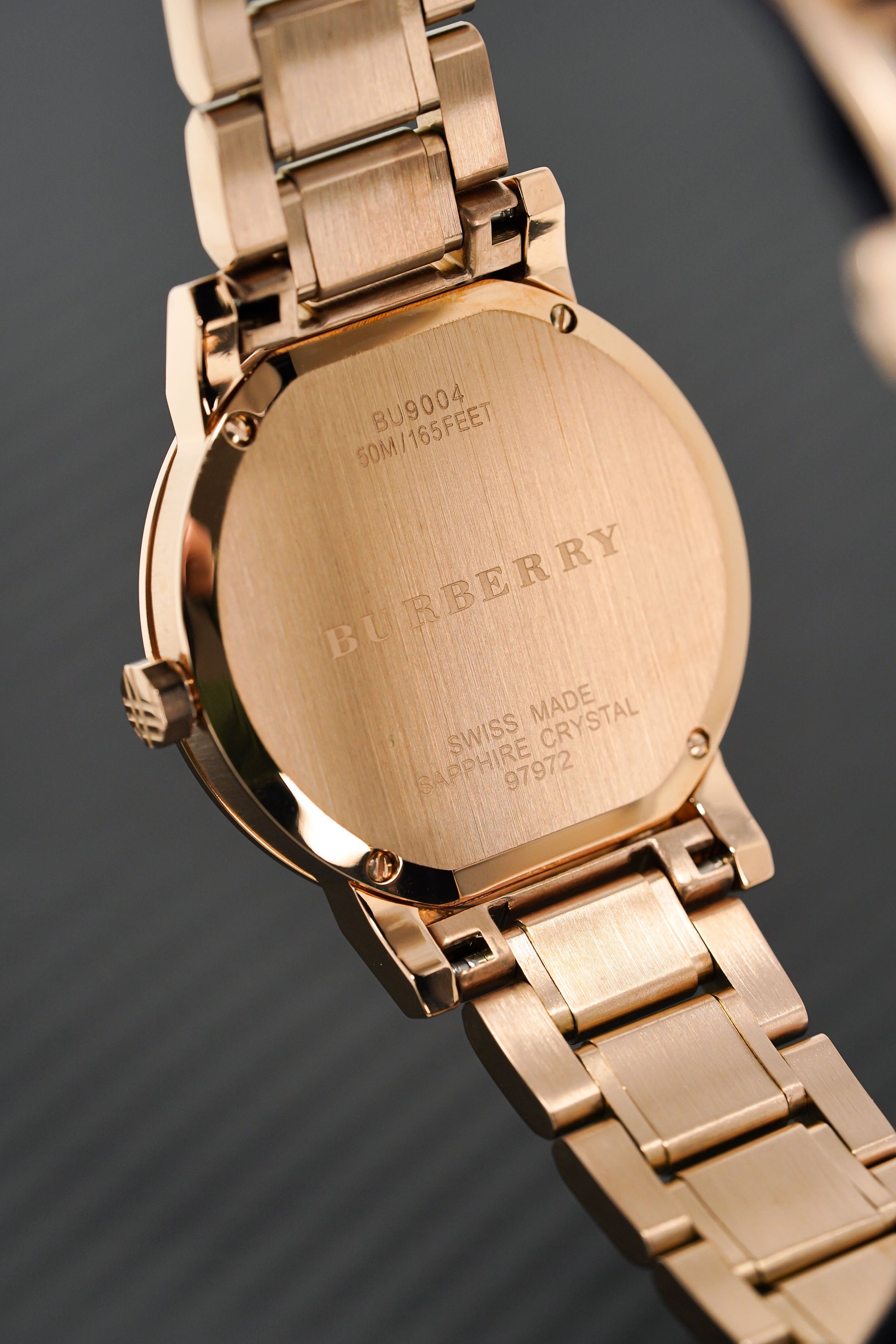 Burberry The City White Dial Rose Gold Steel Strap Watch for Women - BU9004